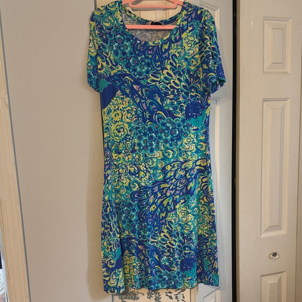 Philosophy Blue and Green Floral Midi Dress